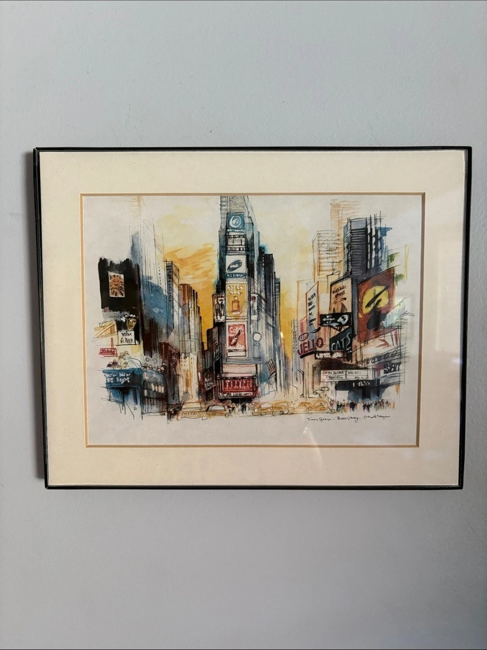 Vintage Mads Stage ‘Times Square-Broadway’ Signed Print